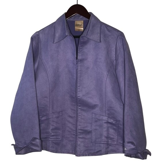 Gabrielle Rohde-Royce Womens Lavender Zip-Up Jacket Size L Lightweight Soft Fini - Picture 2 of 15